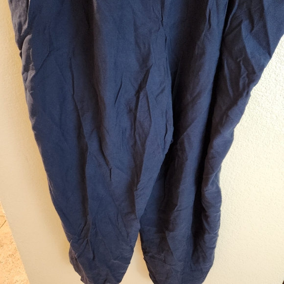 Lane Bryant Paperbag Elastic Waist Wide Leg Navy Ankle Crop Pants Size 20 - Picture 5 of 8